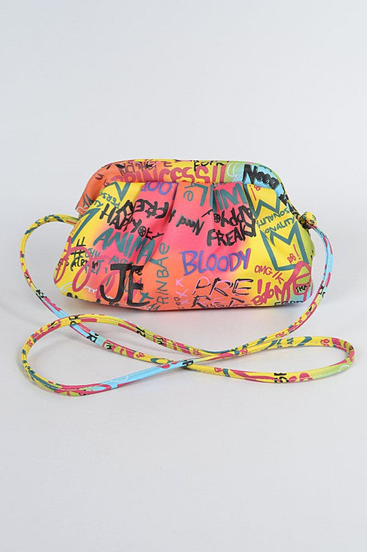 RAINBOW GRAFFITI CLUTCH BAG