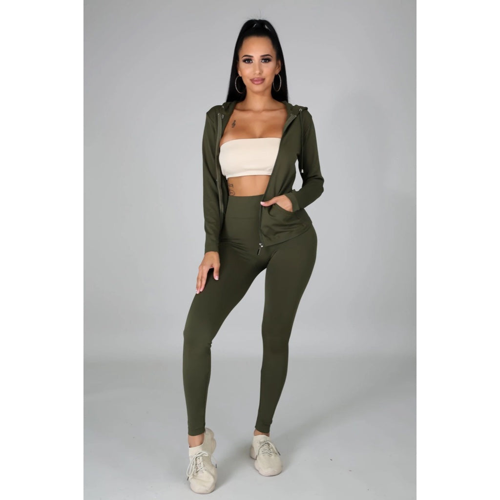 Ola Seamless 2 Piece Set Olive