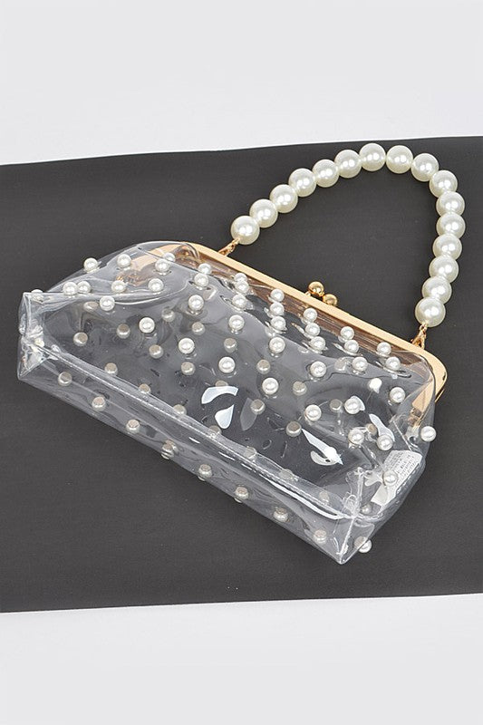 Clear Pearly Clutch Purse