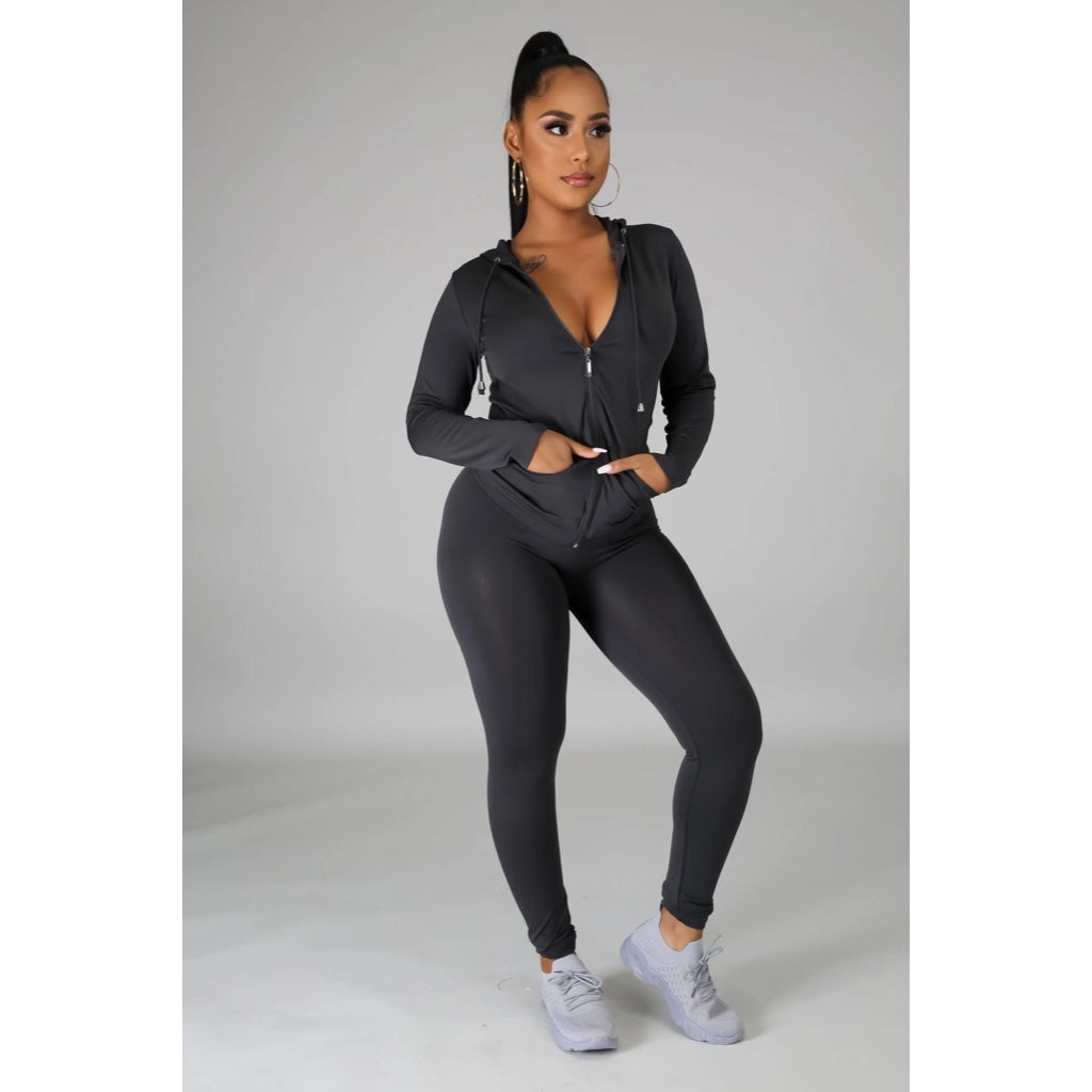 Ola Seamless 2 Piece Set Charcoal