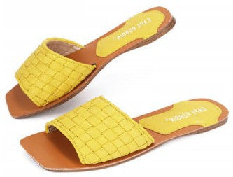Square Toe Slides Yellow