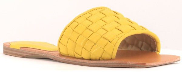 Square Toe Slides Yellow