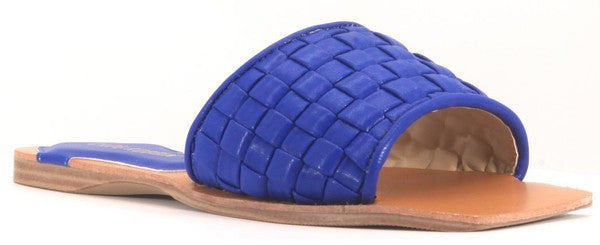 Square Toe Slides Blue