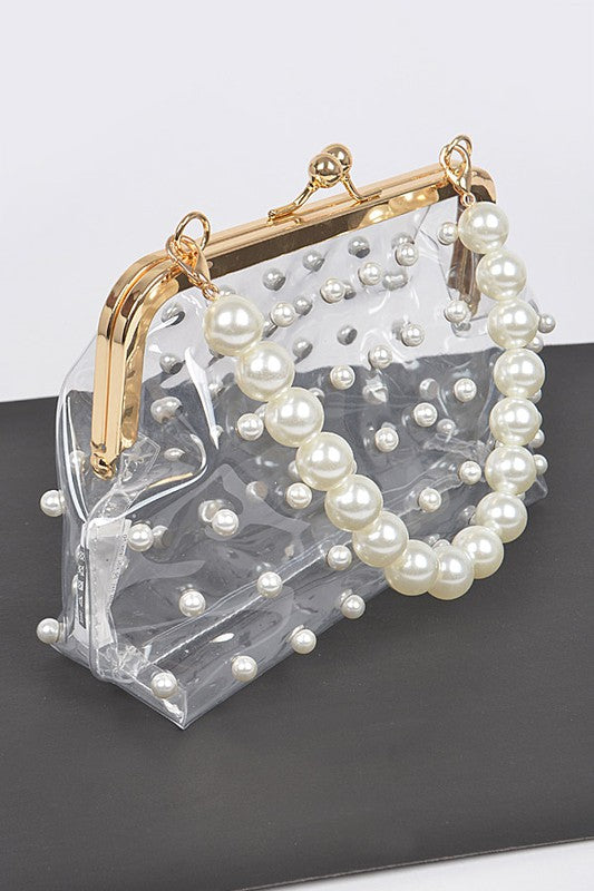 Clear Pearly Clutch Purse
