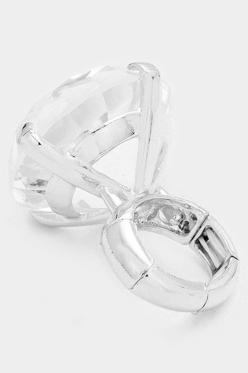 ROCK STRETCH RING Silver