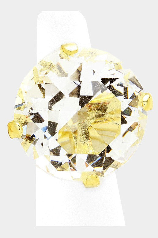 ROCK STRETCH RING GOLD CLR