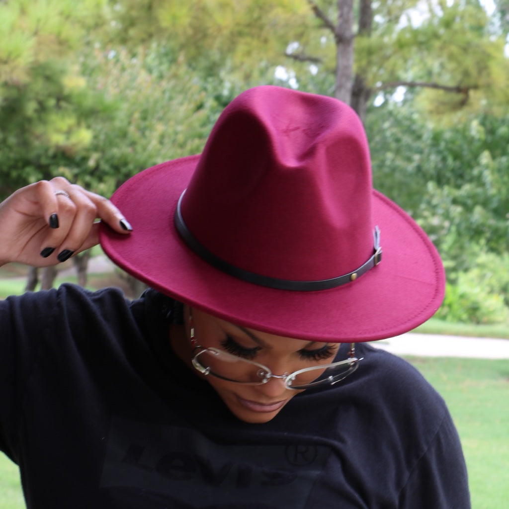 Burgundy Red Fedora