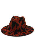 Cow Print Fedora Wine