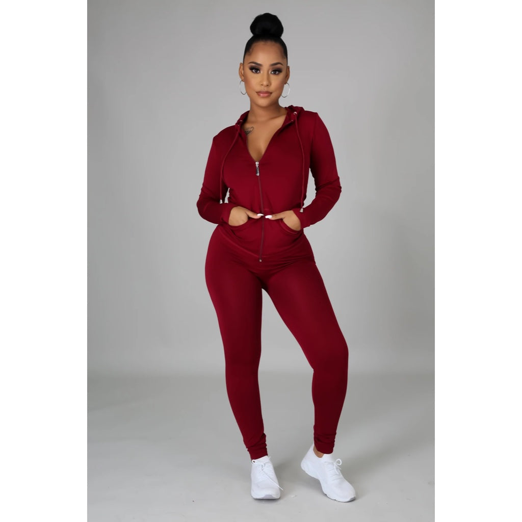 Ola Seamless 2 Piece Set Burgundy