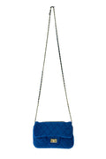 Quilted Velvet Crossbody Royal Blue