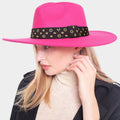 Luxe Band Wide Brim Fedora Fuchsia