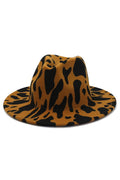 Cow Print Fedora Camel