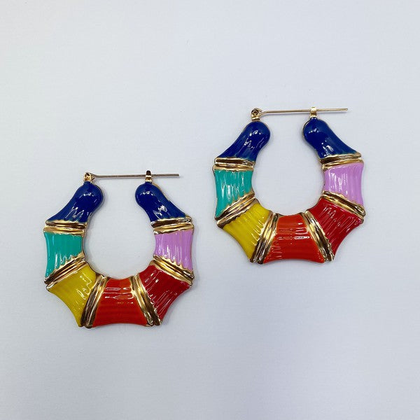 Small Bamboo Earrings Multi