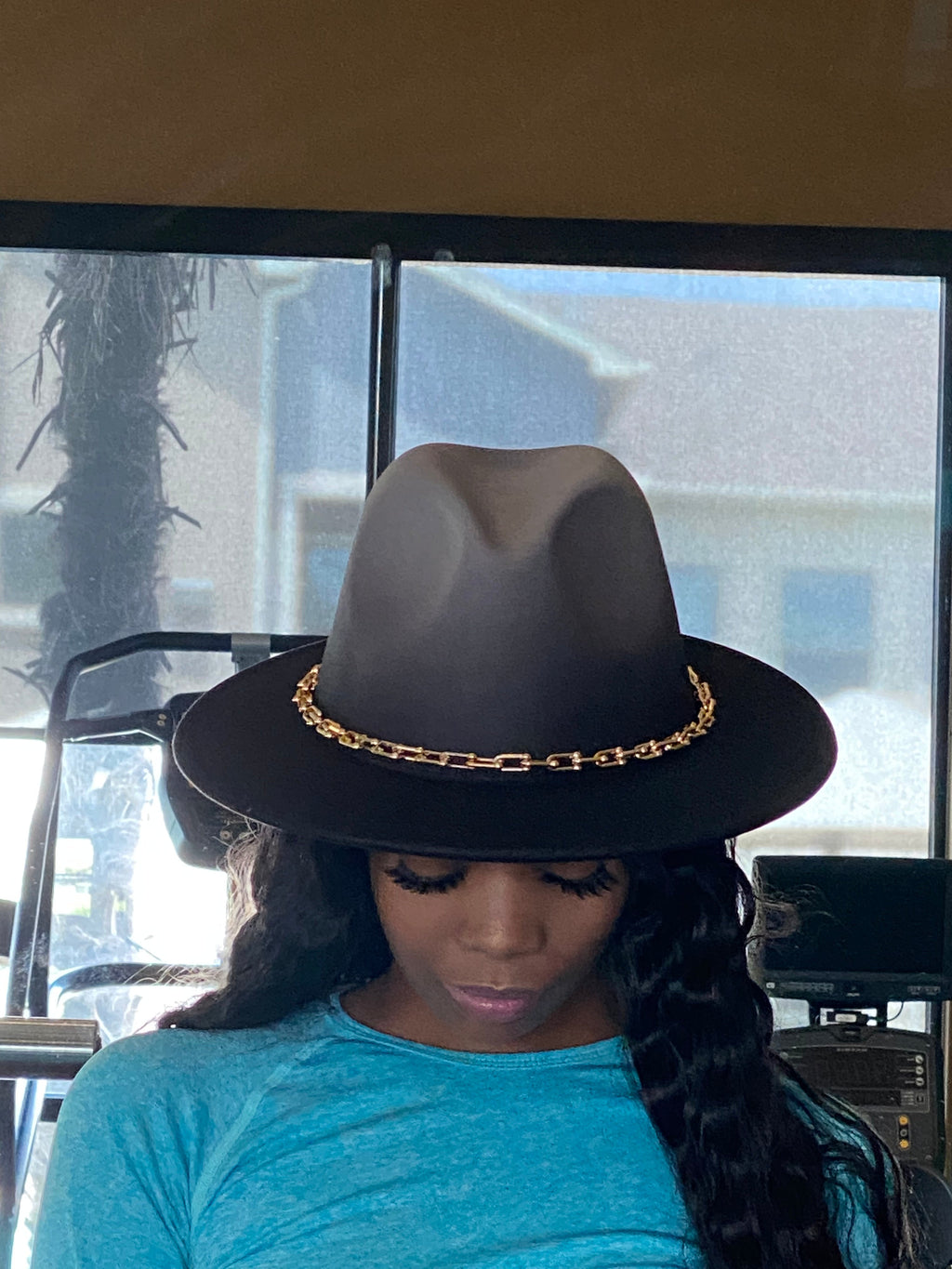 Ombre Chain Fedora Gray