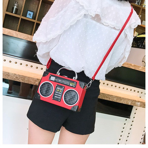 Radio Box Crossbody Bag Red