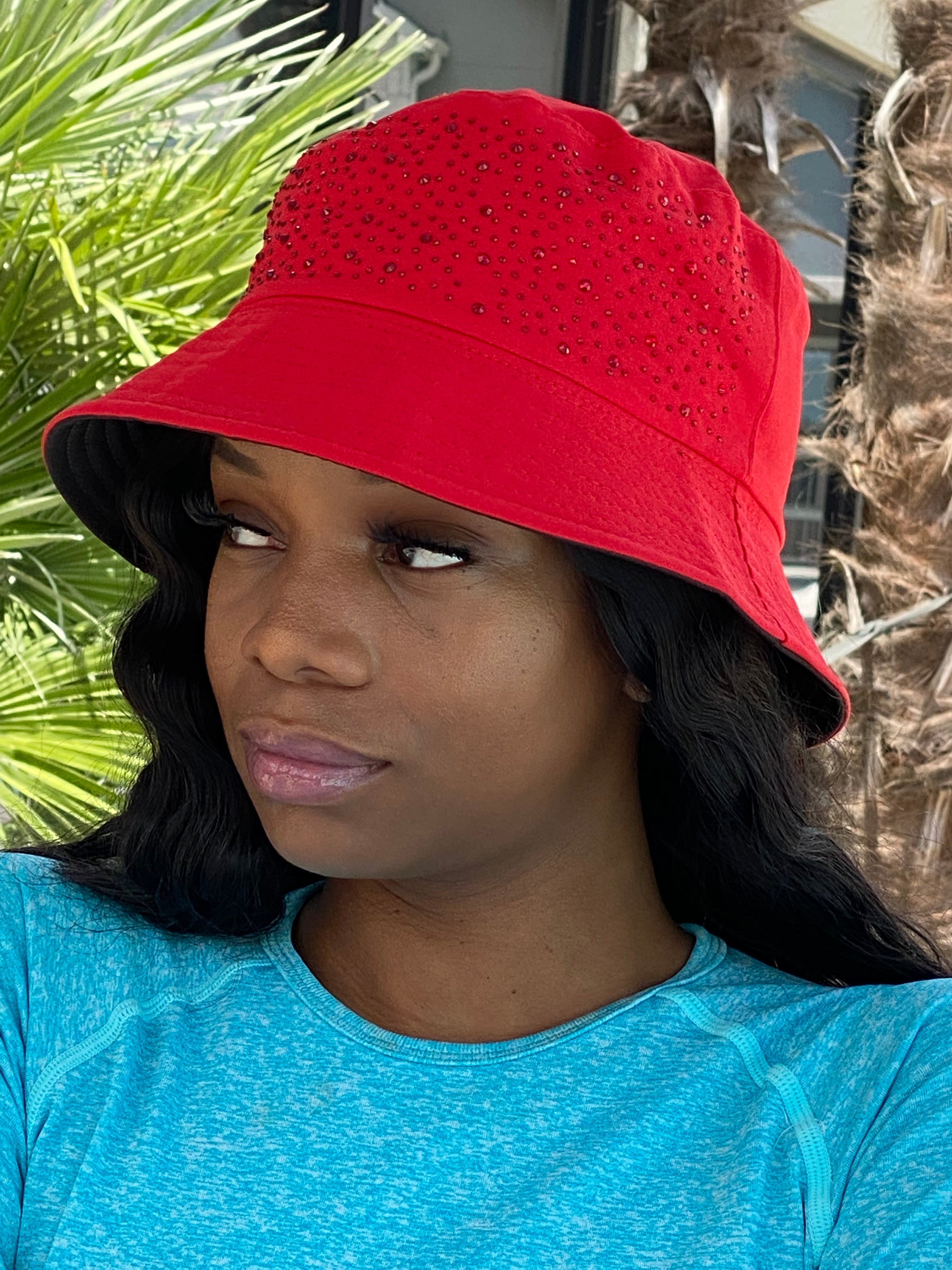 Bling Bucket Hat Red