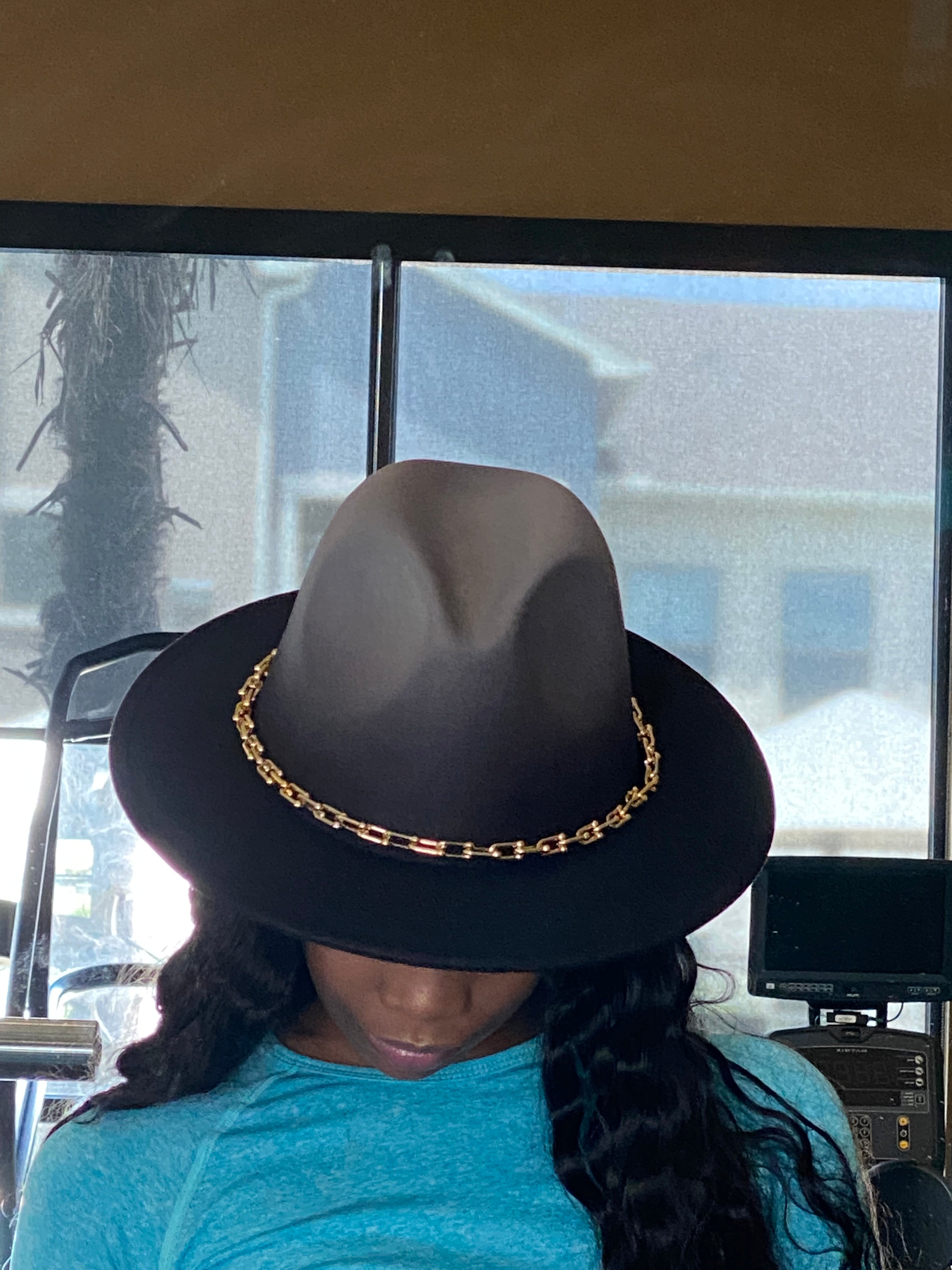 Ombre Chain Fedora Gray