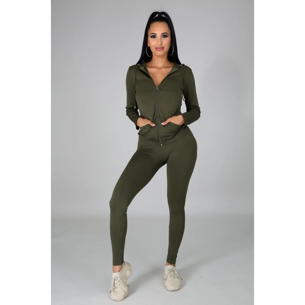 Ola Seamless 2 Piece Set Olive