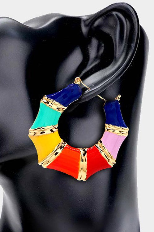 Small Bamboo Earrings Multi