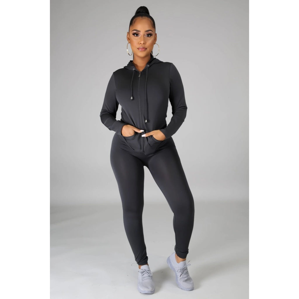 Ola Seamless 2 Piece Set Charcoal