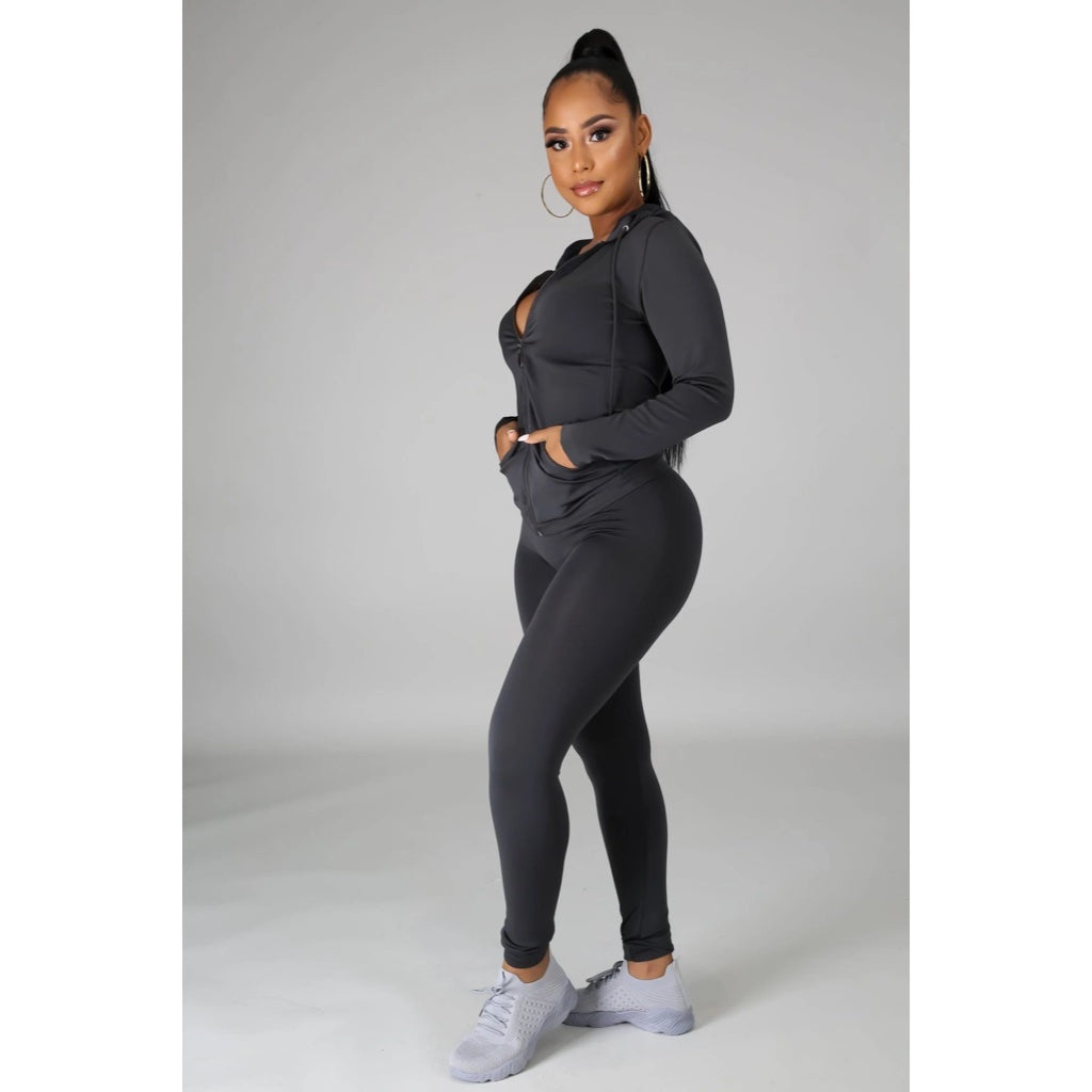 Ola Seamless 2 Piece Set Charcoal