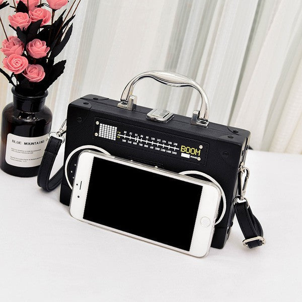 Radio Box Crossbody Bag Black