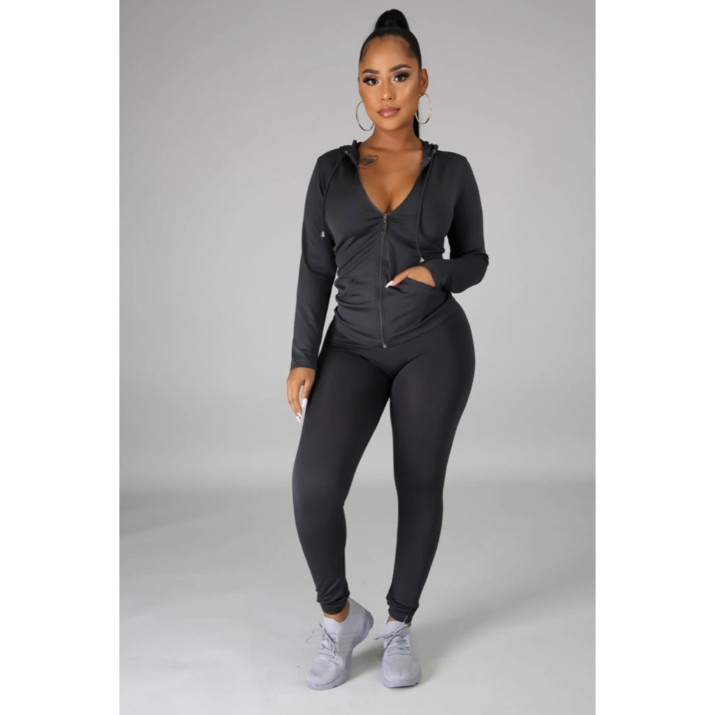 Ola Seamless 2 Piece Set Charcoal