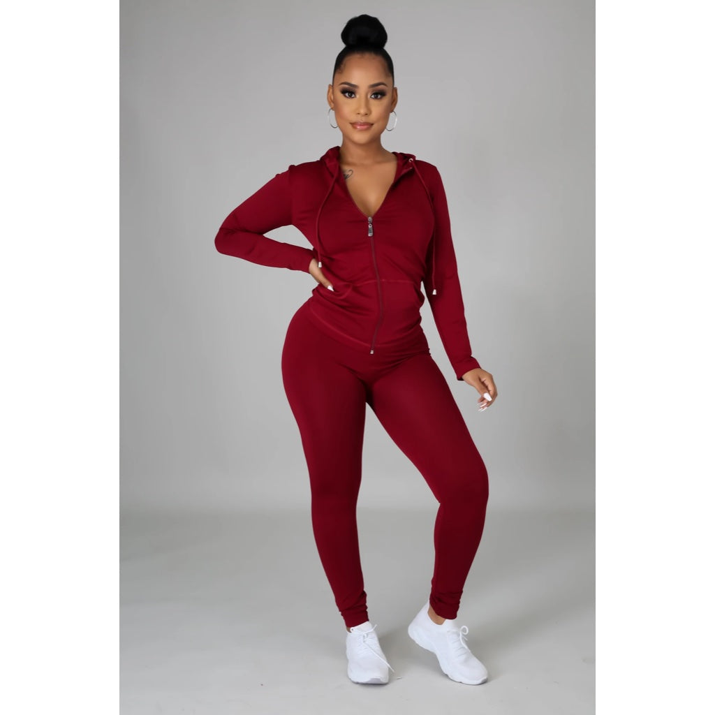 Ola Seamless 2 Piece Set Burgundy