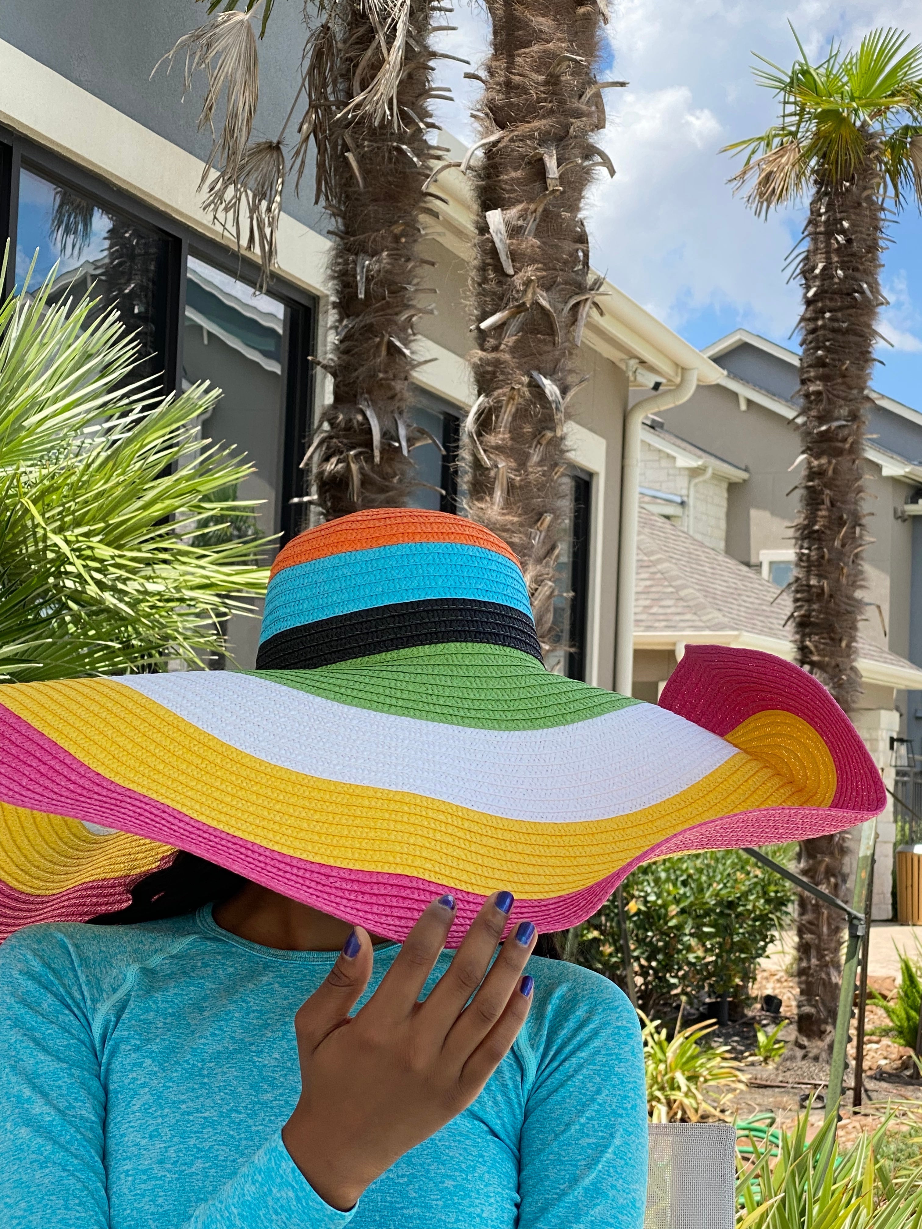 Big Oversized Floppy Sun Hat Multi