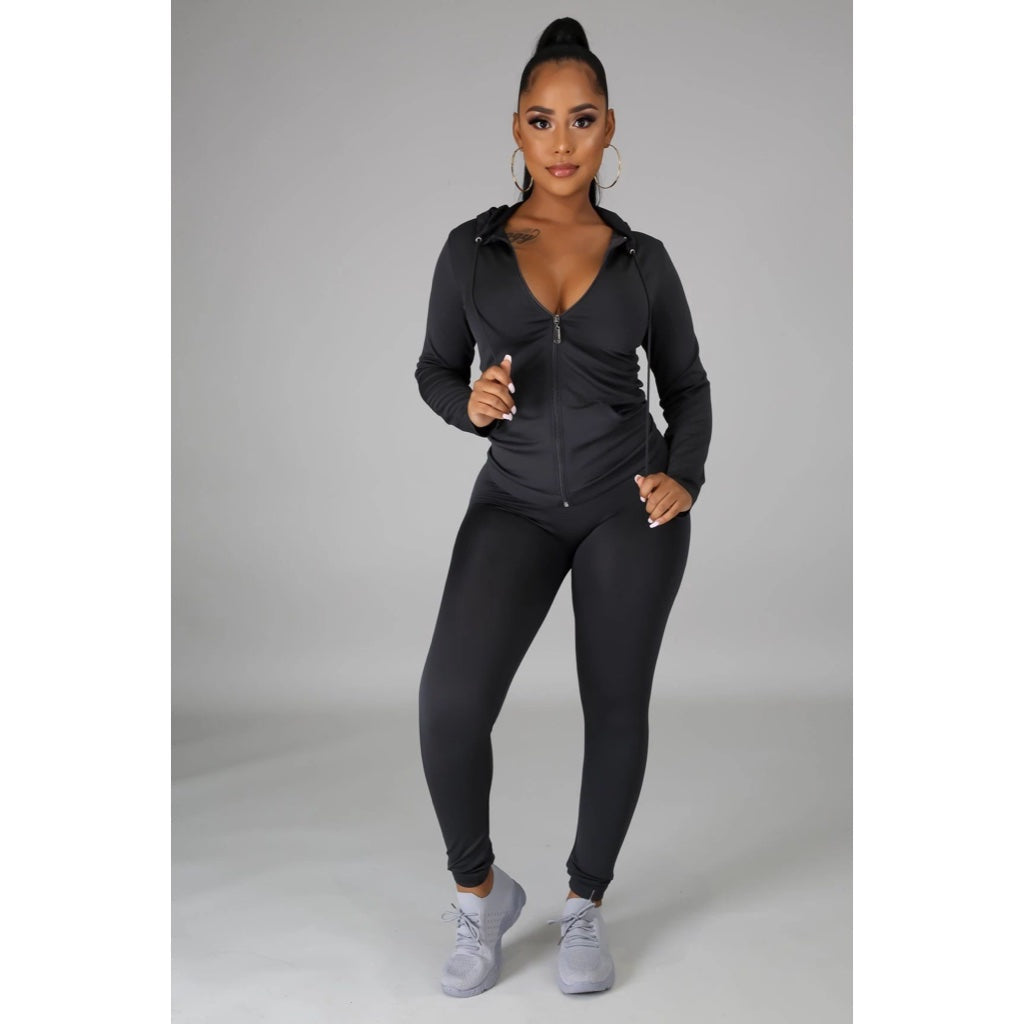 Ola Seamless 2 Piece Set Charcoal