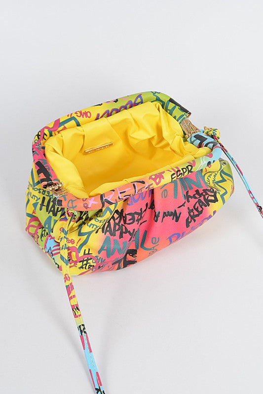RAINBOW GRAFFITI CLUTCH BAG