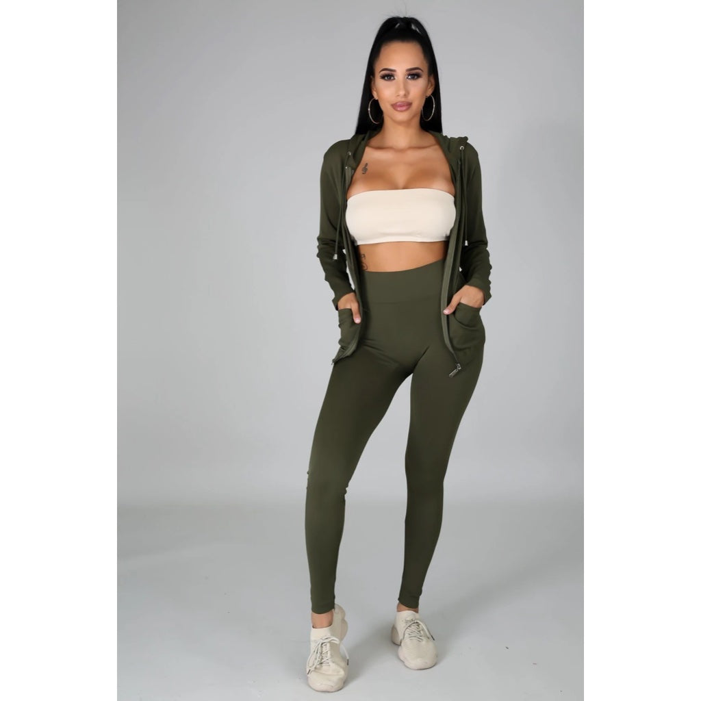 Ola Seamless 2 Piece Set Olive