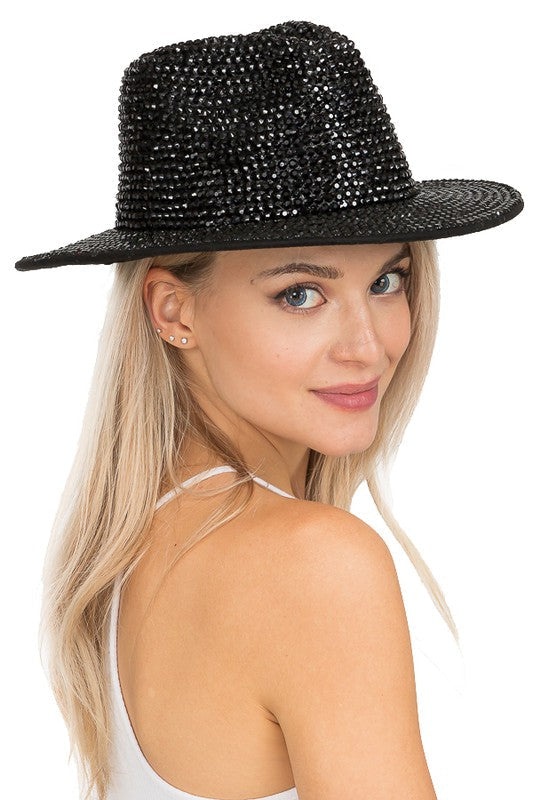 Bling Cowgirl Fedora Black