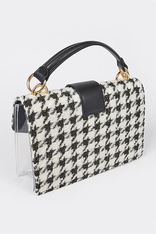 Houndstooth Transparent Purse Beige