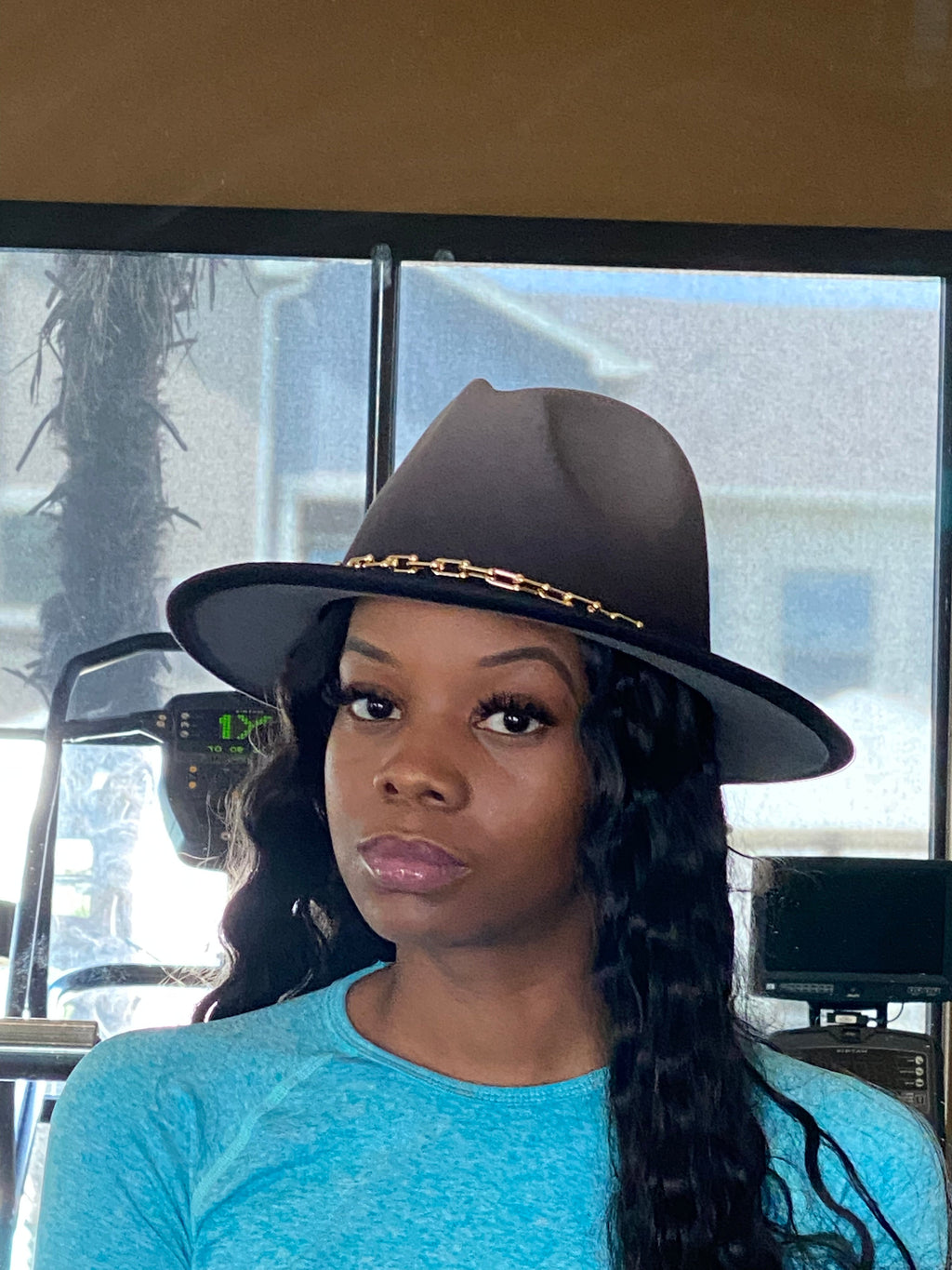 Ombre Chain Fedora Gray