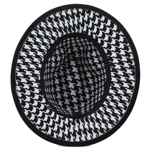 Black Houndstooth Fedora