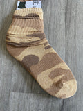 Slouchy Stacked Scrunch Socks Beige Camouflage
