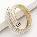 Pearl Paved Adjustable Bangle Bracelet