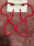Africa Map Earrings Red
